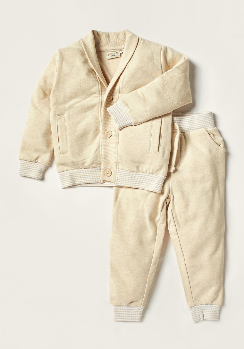 Juniors Solid Long Sleeves Jacket and Jogger Set-Clothes Sets-image-0