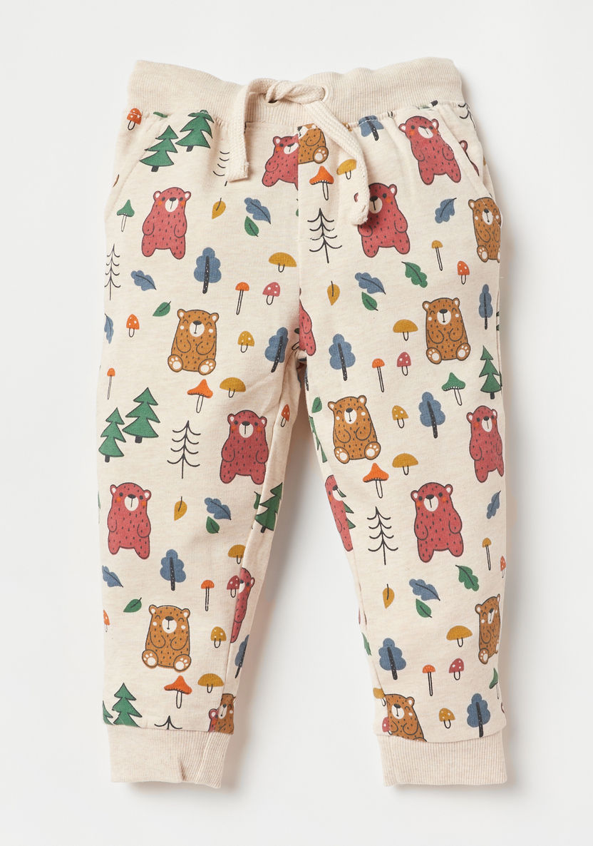 Juniors Bear Print Sweatshirt and Jog Pants Set-Clothes Sets-image-3