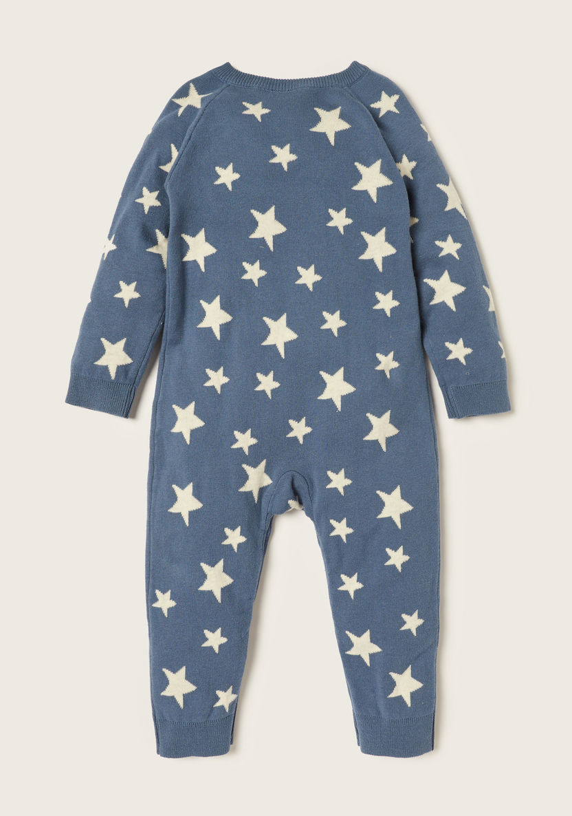 Juniors Star Print Romper with Long Sleeves-Rompers, Dungarees & Jumpsuits-image-3