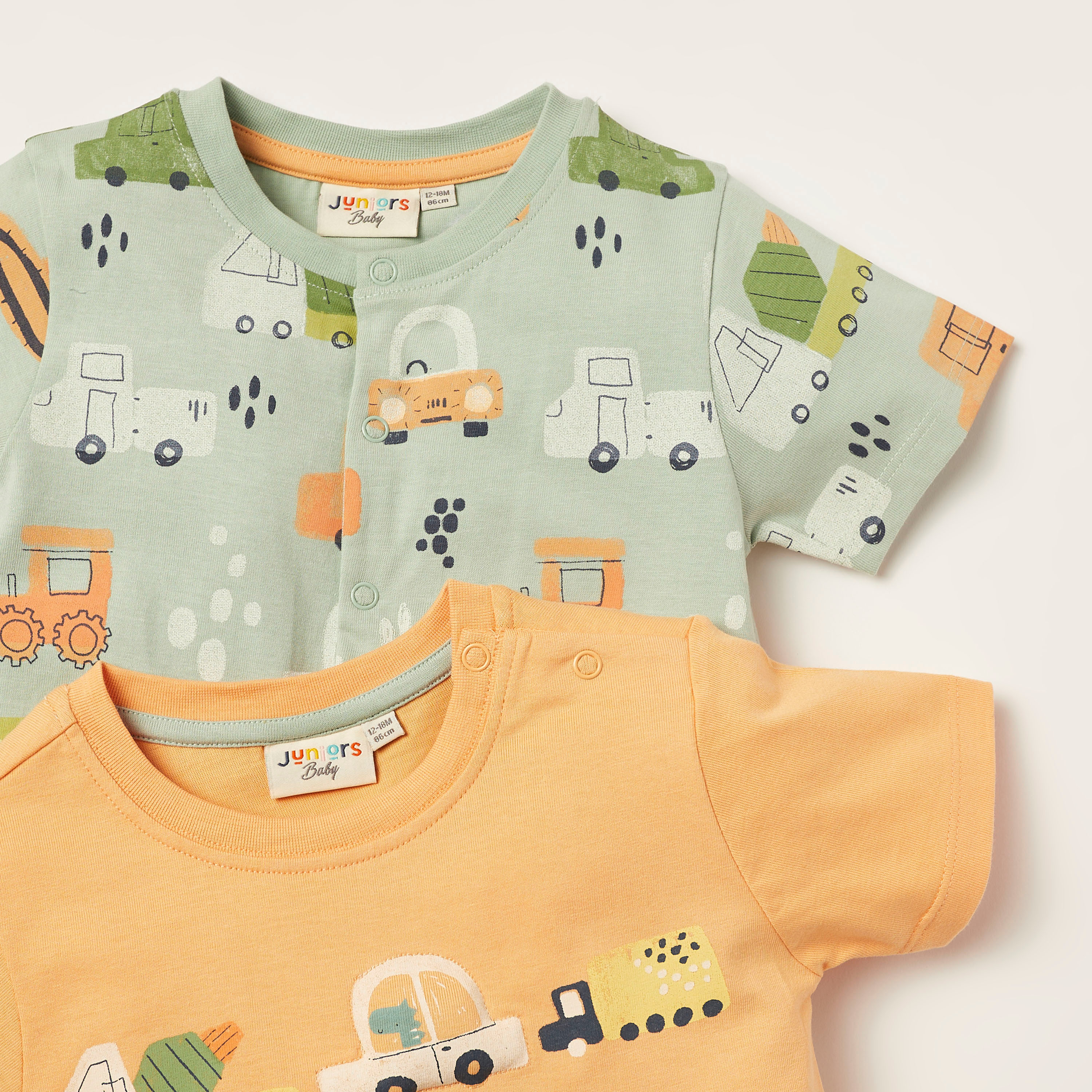 Juniors Printed Romper with Short Sleeves - Set of 2-baby-boys-clothing-multipacks-image-4