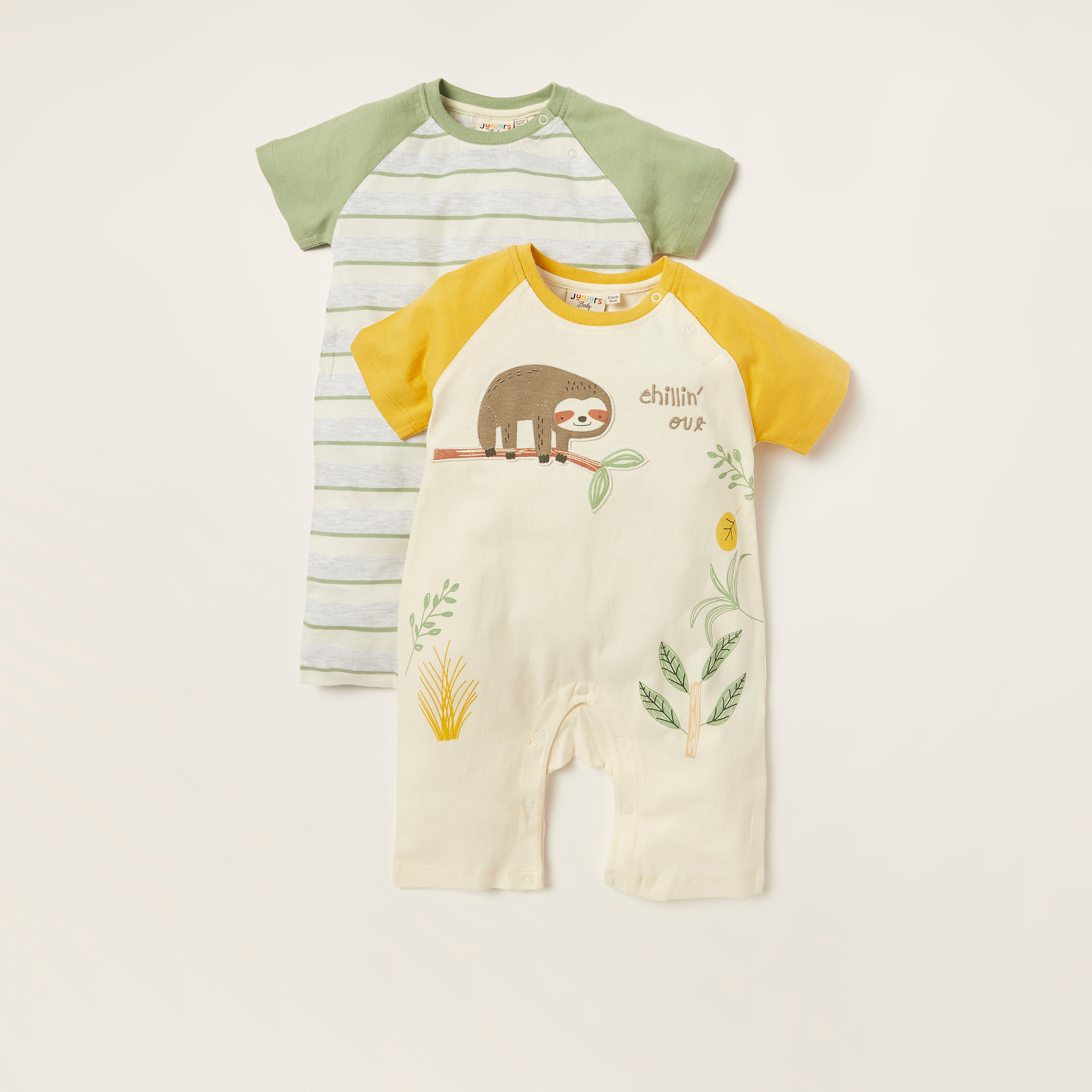 Juniors Printed Romper with Short Sleeves - Set of 2-baby-boys-clothing-multipacks-image-1