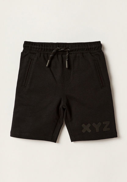 XYZ Printed Crew Neck T-shirt and Shorts Set-Sets-image-2