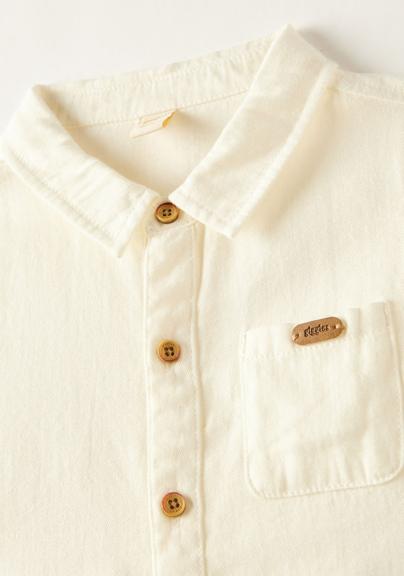 Giggles Solid Shirt with Long Sleeves and Pocket Detail-Shirts-image-1