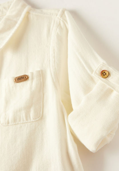 Giggles Solid Shirt with Long Sleeves and Pocket Detail