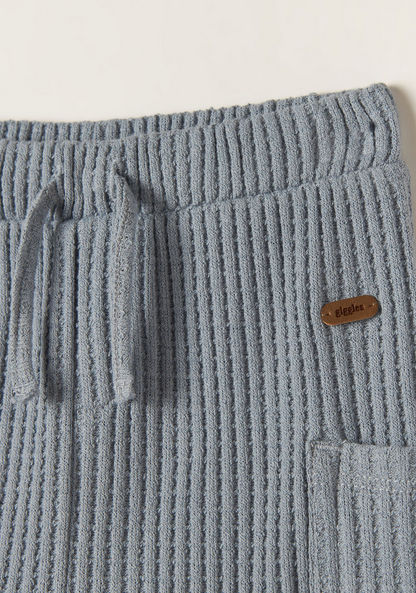 Giggles Textured Pants with Drawstring Closure and Pockets-Pants-image-1