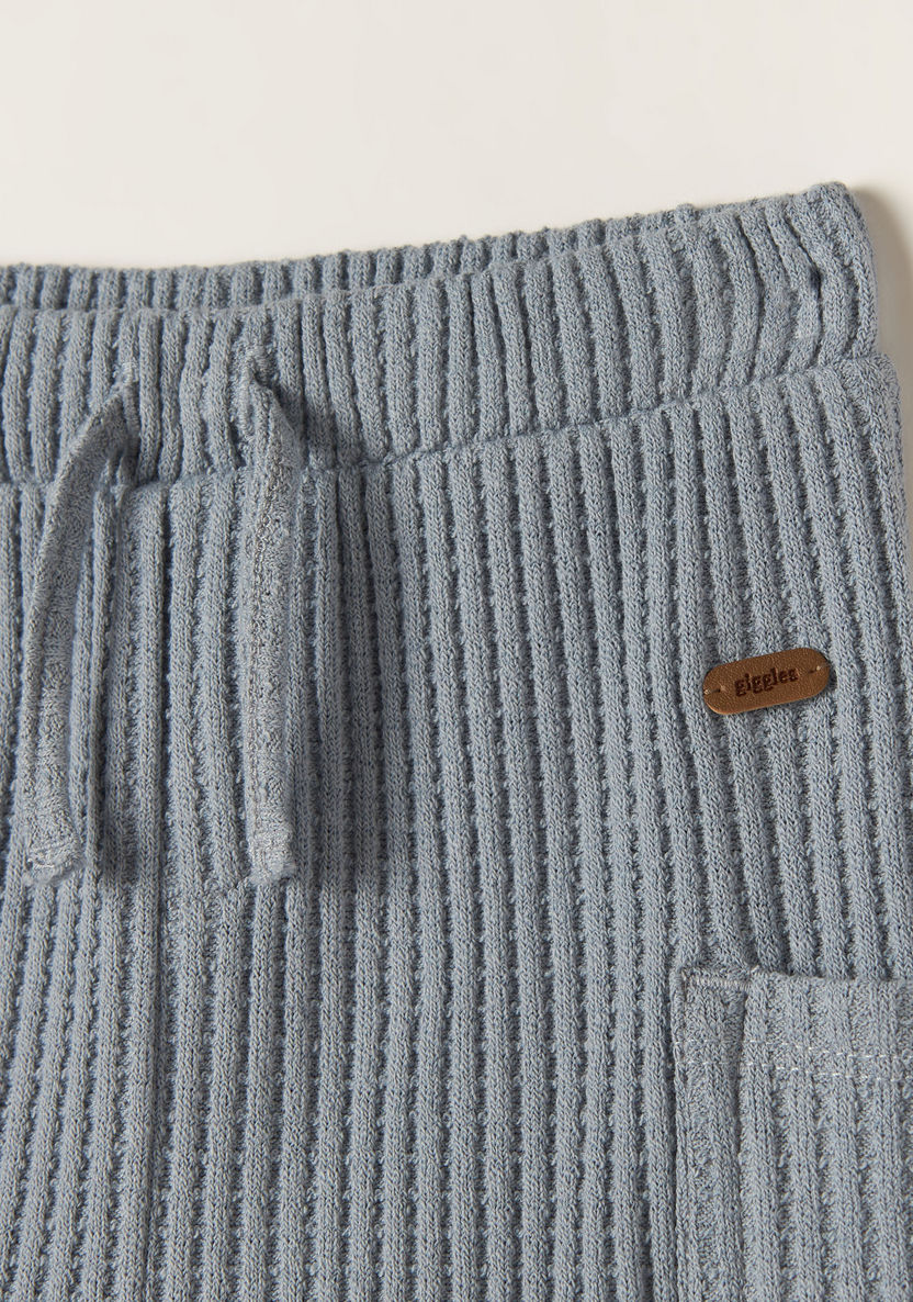 Giggles Textured Pants with Drawstring Closure and Pockets-Pants-image-1