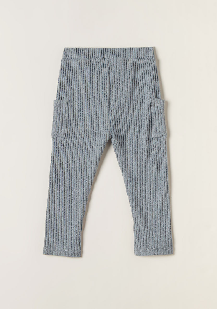 Giggles Textured Pants with Drawstring Closure and Pockets-Pants-image-3