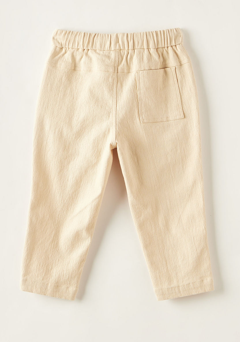 Giggles Textured Mid-Rise Pants with Drawstring Closure and Pockets-Pants-image-2