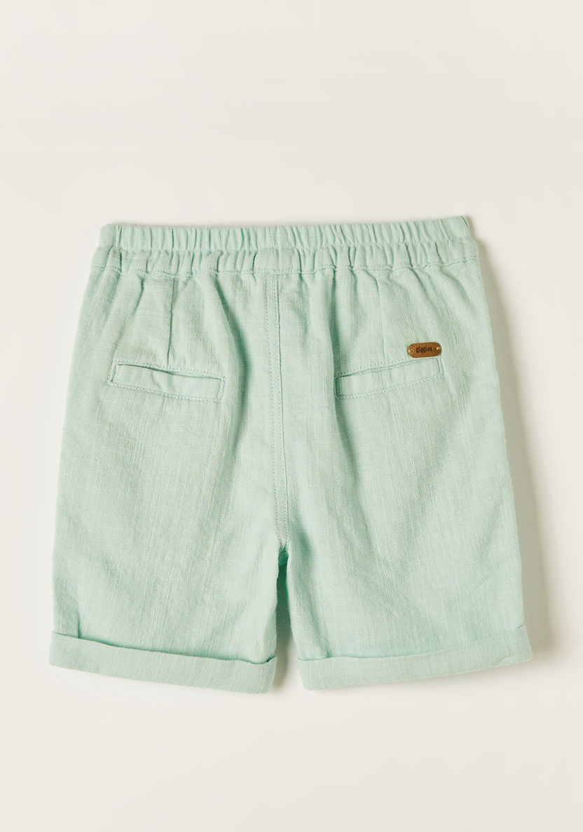 Giggles Solid Shorts with Elasticated Waistband and Pockets-Shorts-image-3