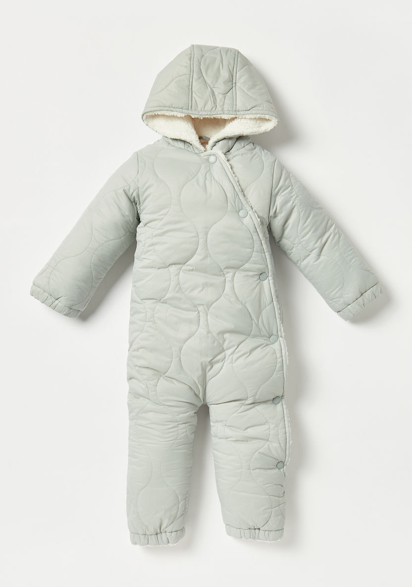 Giggles Quilted Romper with Hood and Long Sleeves-Rompers, Dungarees & Jumpsuits-image-0