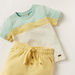 Giggles Colourblock Crew Neck T-shirt and Solid Shorts Set-Clothes Sets-thumbnailMobile-1