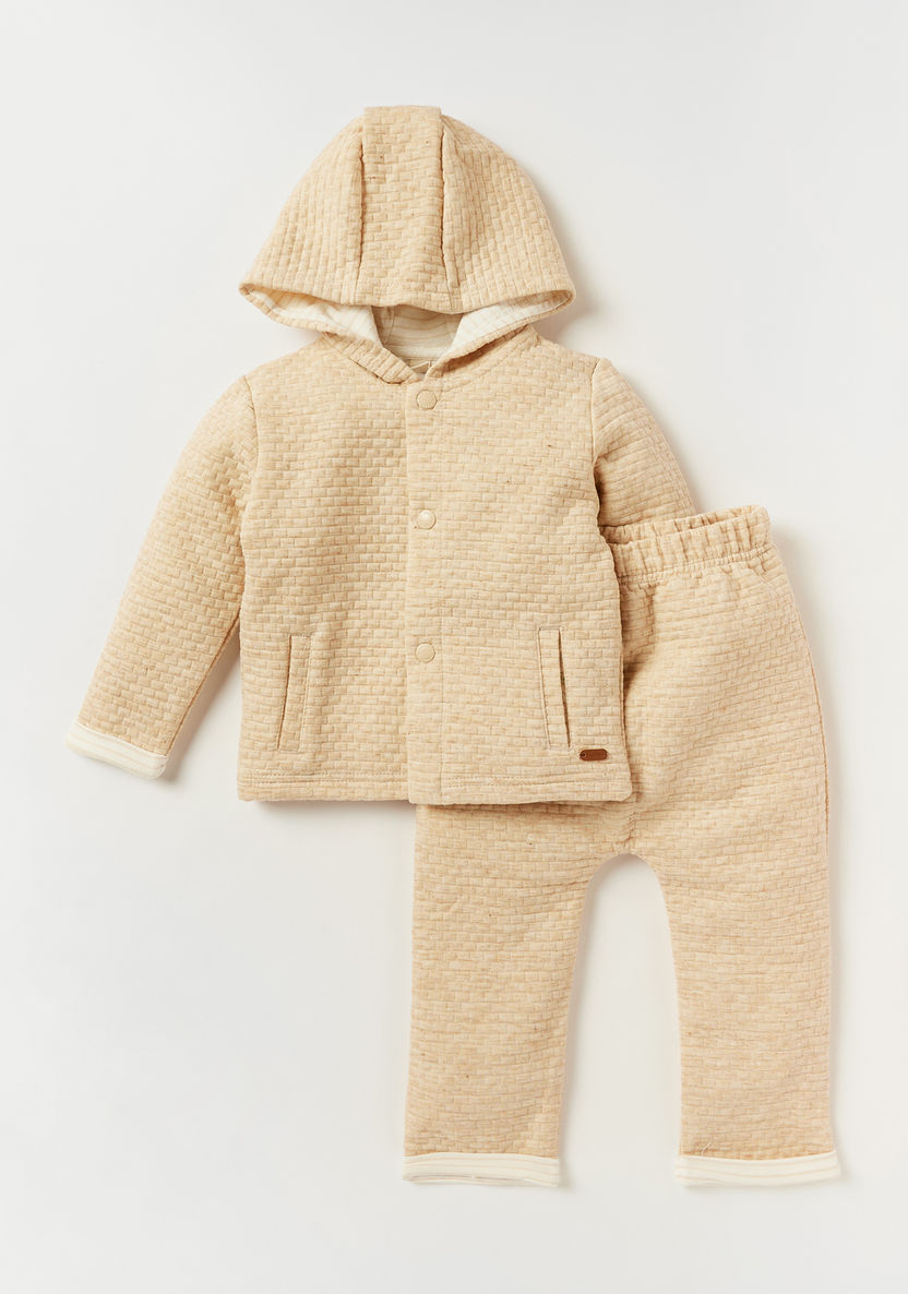 Giggles Textured Hooded Sweatshirt and Jog Pants Set-Clothes Sets-image-0