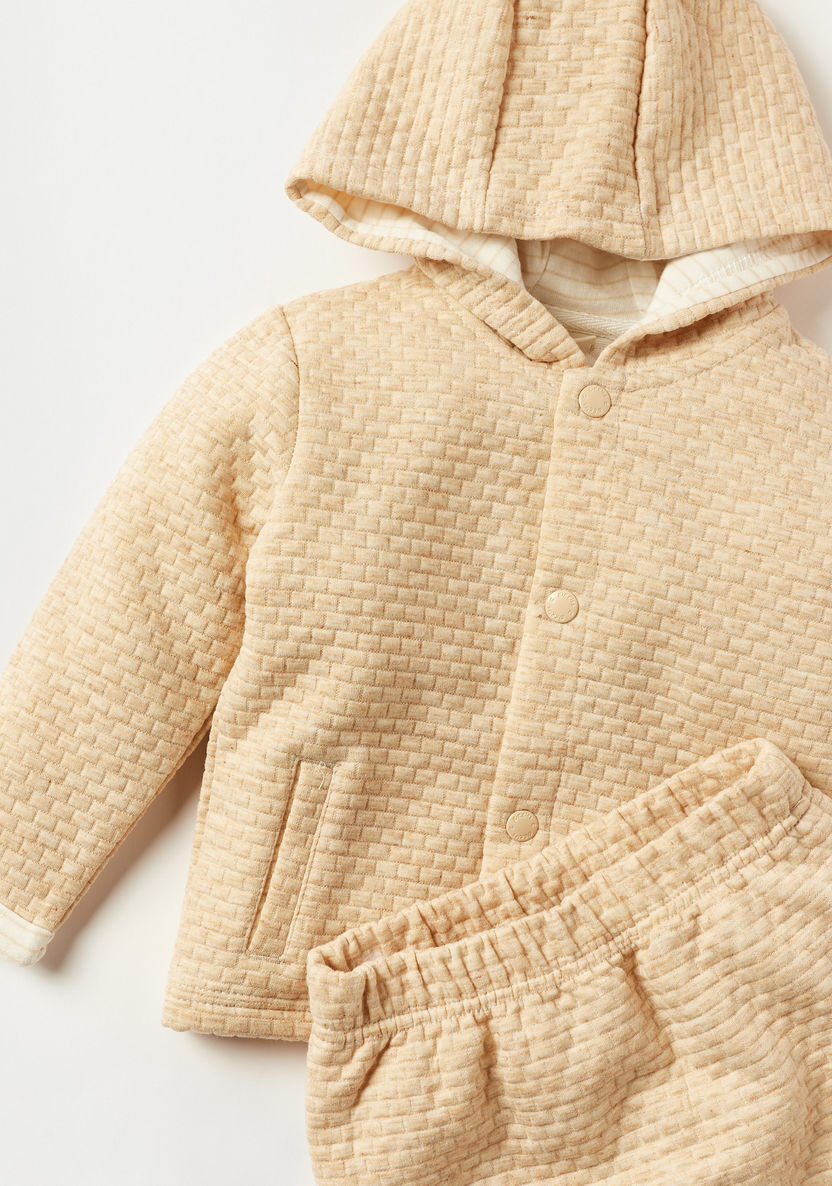Giggles Textured Hooded Sweatshirt and Jog Pants Set-Clothes Sets-image-3
