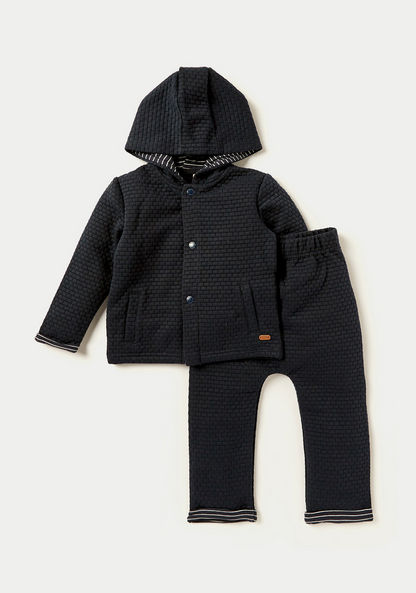 Giggles Textured Hooded Jacket and Jogger Set