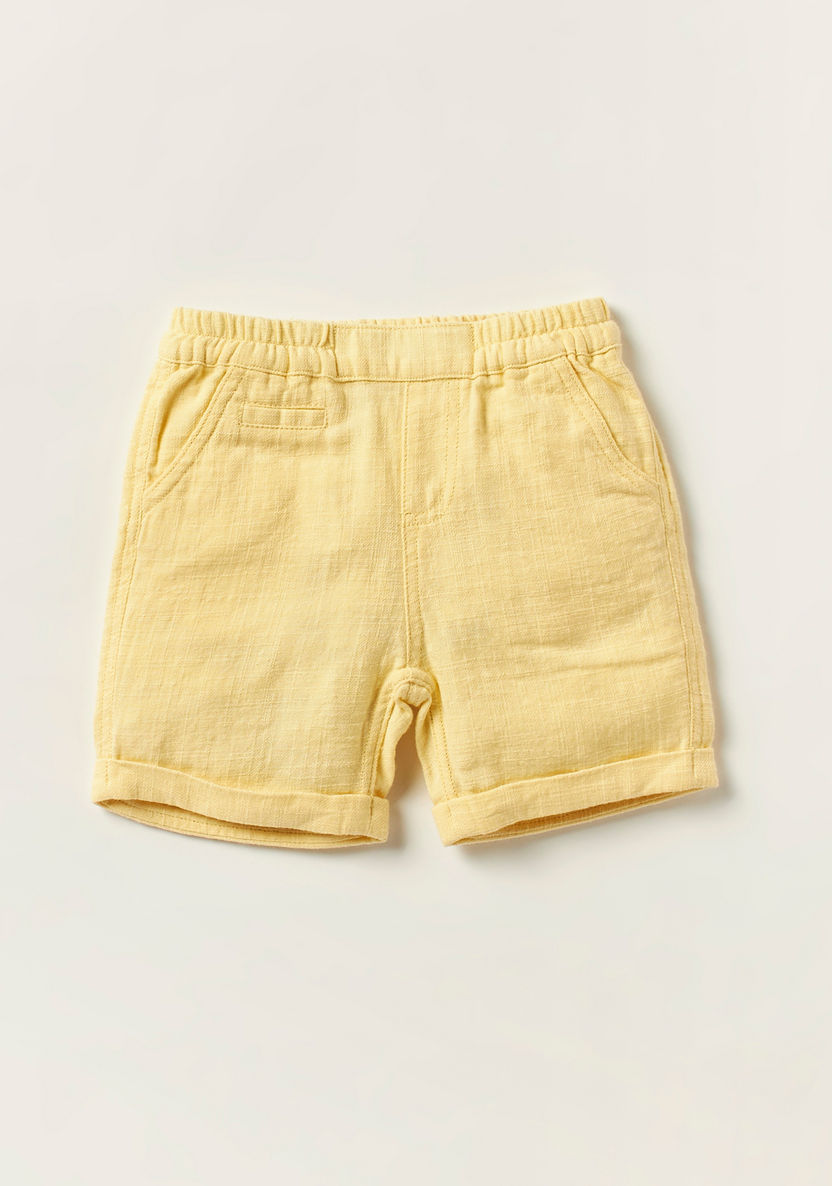 Giggles Solid Camp Collar Shirt and Shorts Set-Clothes Sets-image-3