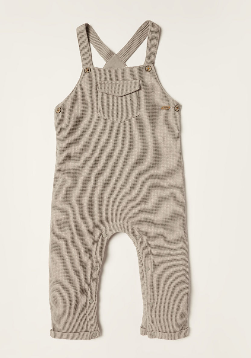 Giggles Textured Dungaree and Long Sleeve T-shirt Set-Clothes Sets-image-2