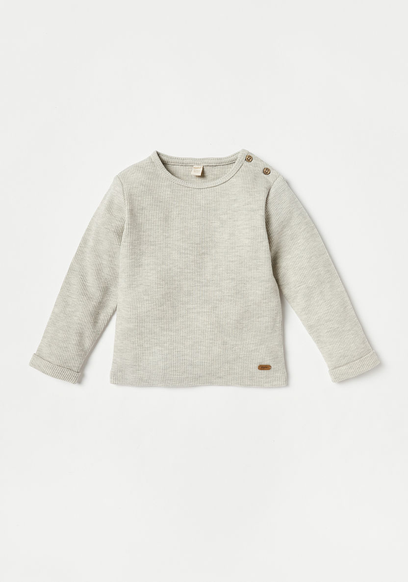 Giggles Textured Sweatshirt and Jog Pant Set-Clothes Sets-image-1
