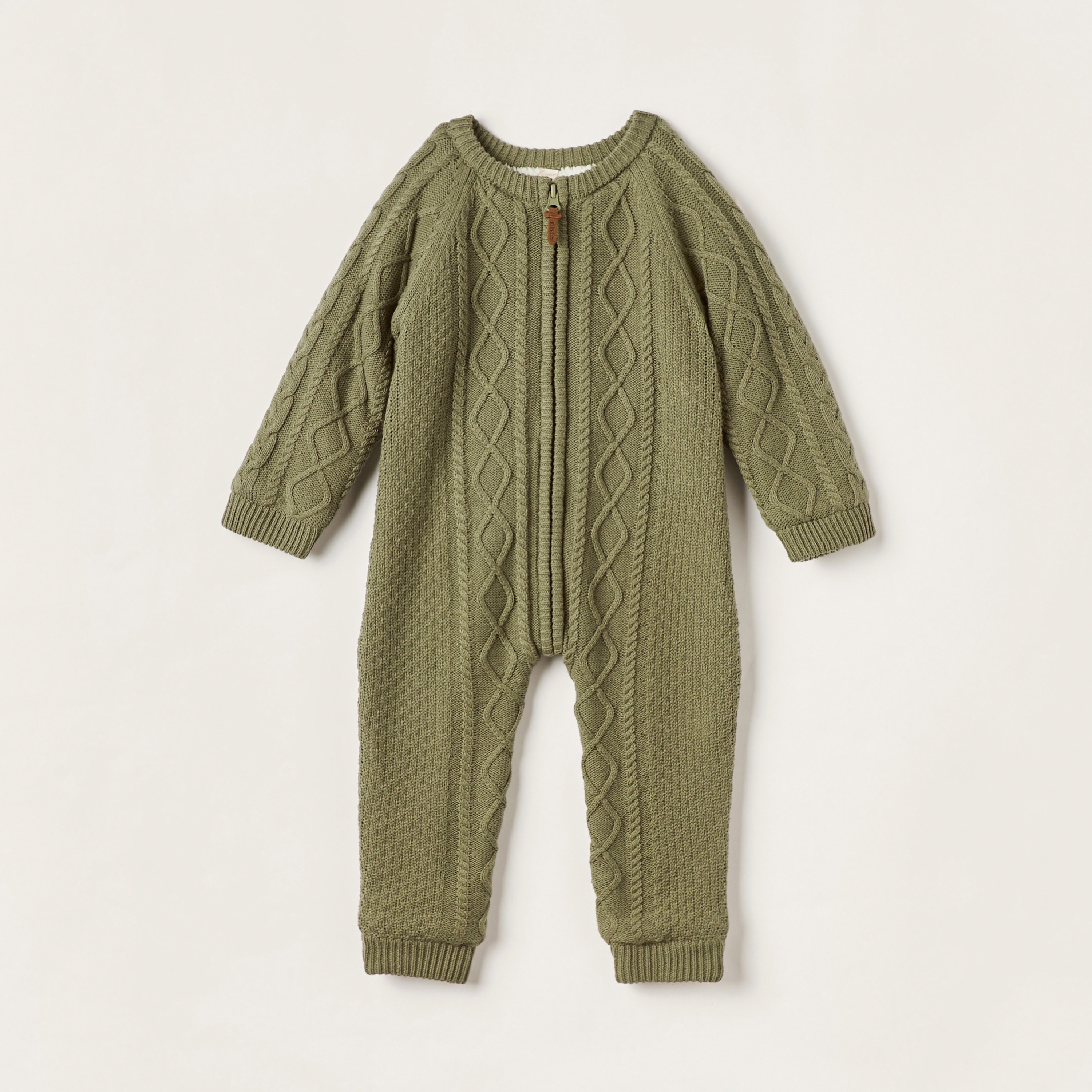 Giggles Textured Romper with Long Sleeves and Zip Closure-baby-boys-clothing-winterwear-rompers-image-1
