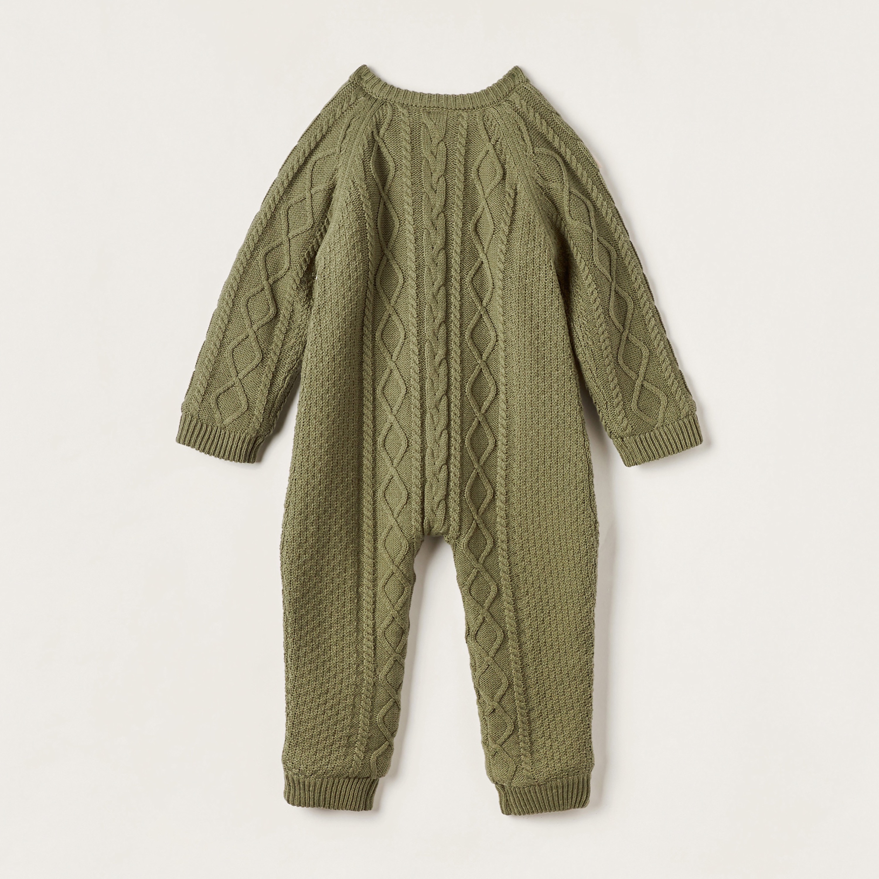 Giggles Textured Romper with Long Sleeves and Zip Closure-baby-boys-clothing-winterwear-rompers-image-3