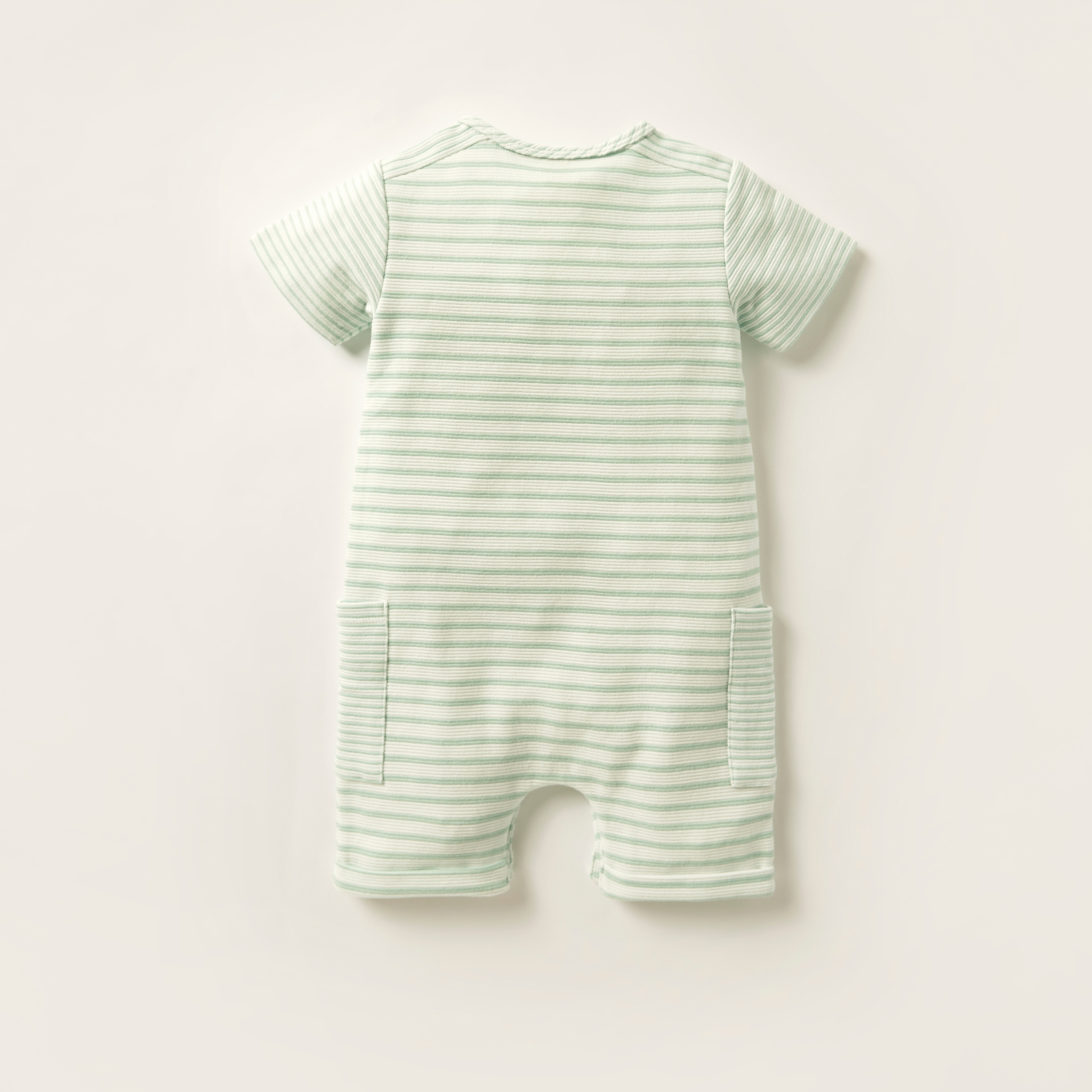 Giggles Striped Romper with Short Sleeves-baby-boys-clothing-winterwear-rompers-image-4