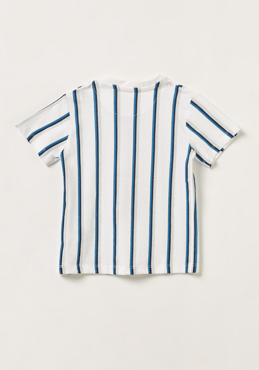 Lee Cooper Striped T-shirt with Round Neck and Short Sleeves-T Shirts-image-2