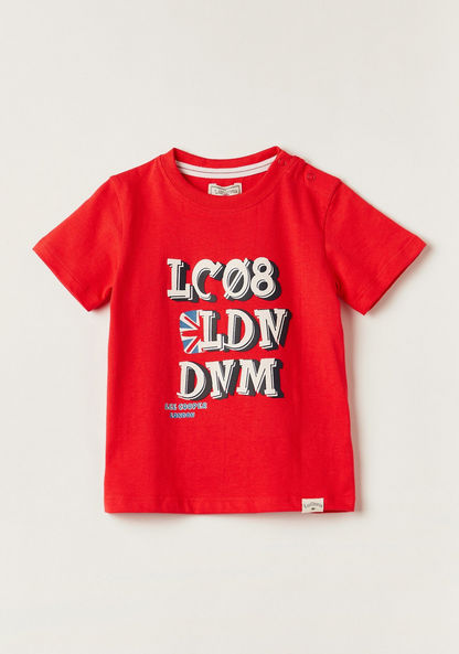 Lee Cooper Printed T-shirt with Crew Neck and Short Sleeves-T Shirts-image-0