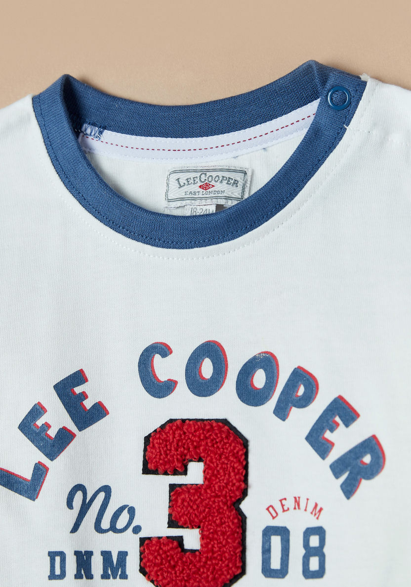 Lee Cooper Printed T-shirt with Crew Neck and Long Sleeves-T Shirts-image-1