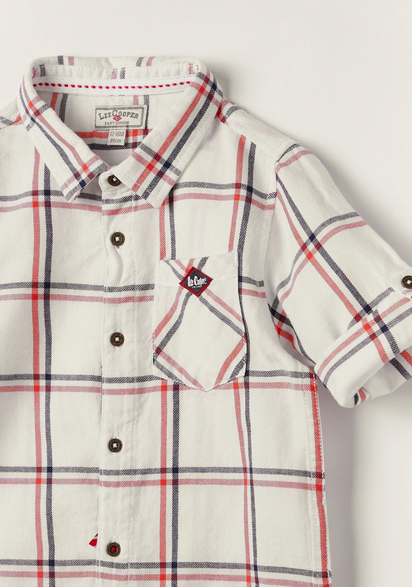 Lee Cooper Checked Long Sleeves Shirt with Button Closure and Pocket-Shirts-image-1