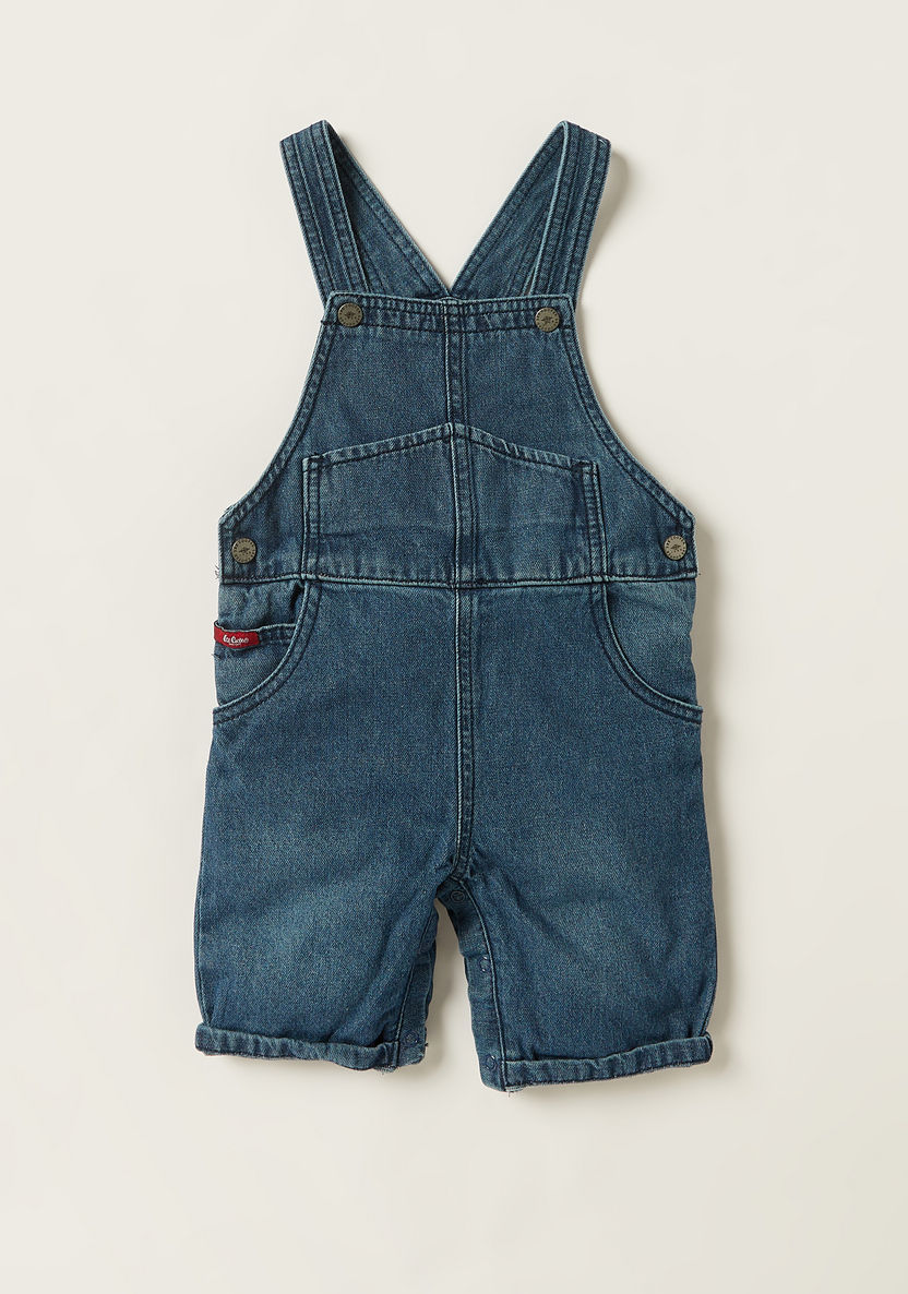 Lee Cooper Printed Round Neck T-shirt and Denim Dungarees Set-Clothes Sets-image-1