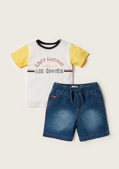 Lee Cooper Printed Crew Neck T-shirt and Shorts Set