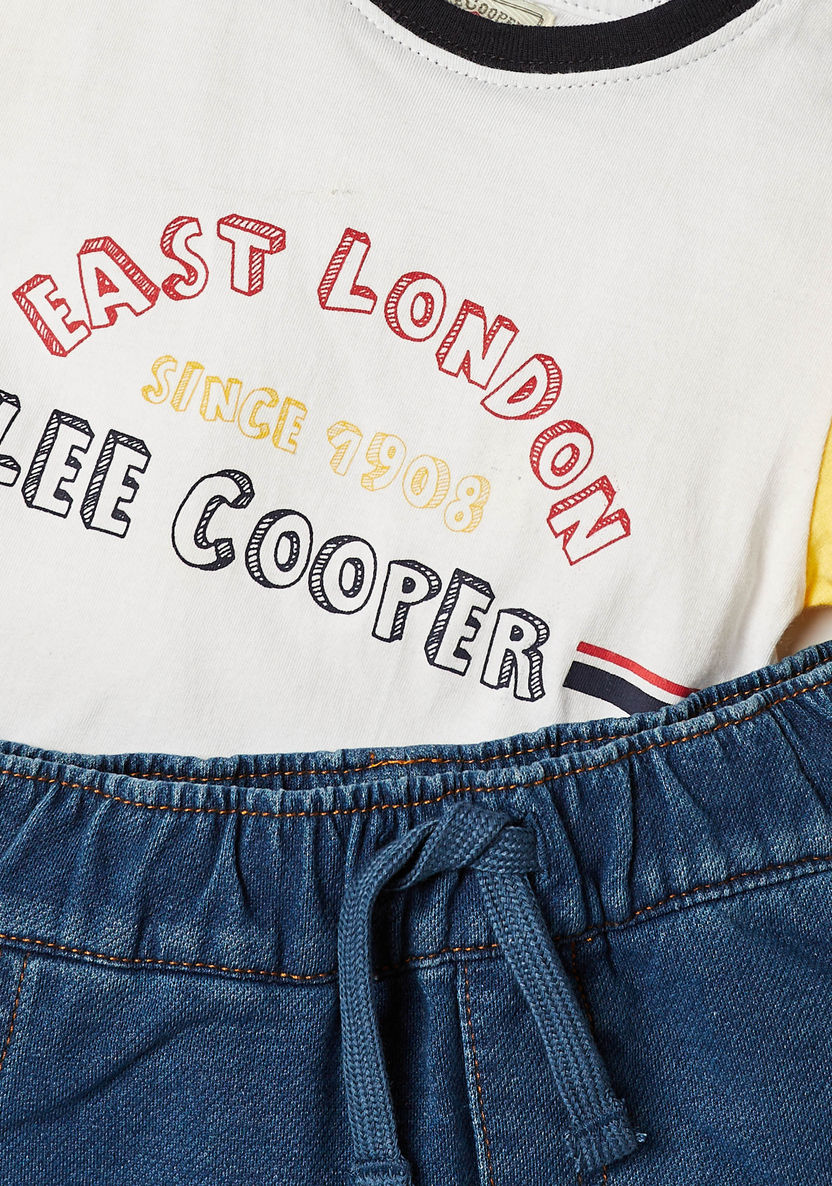 Lee Cooper Printed Crew Neck T-shirt and Shorts Set-Clothes Sets-image-1