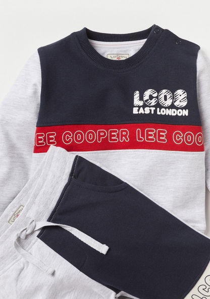 Lee Cooper Panelled Long Sleeve Sweatshirt and Jogger Set-Clothes Sets-image-1