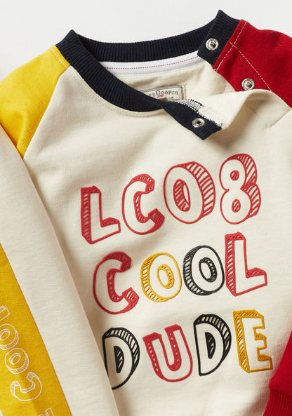 Lee Cooper Colourblock Crew Neck Sweatshirt and Joggers Set-Clothes Sets-image-3
