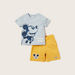 Mickey Mouse Print Crew Neck T-shirt and Shorts Set-Clothes Sets-thumbnail-0