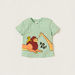 Disney Lion King Print T-shirt and Striped Shorts Set-Clothes Sets-thumbnail-1