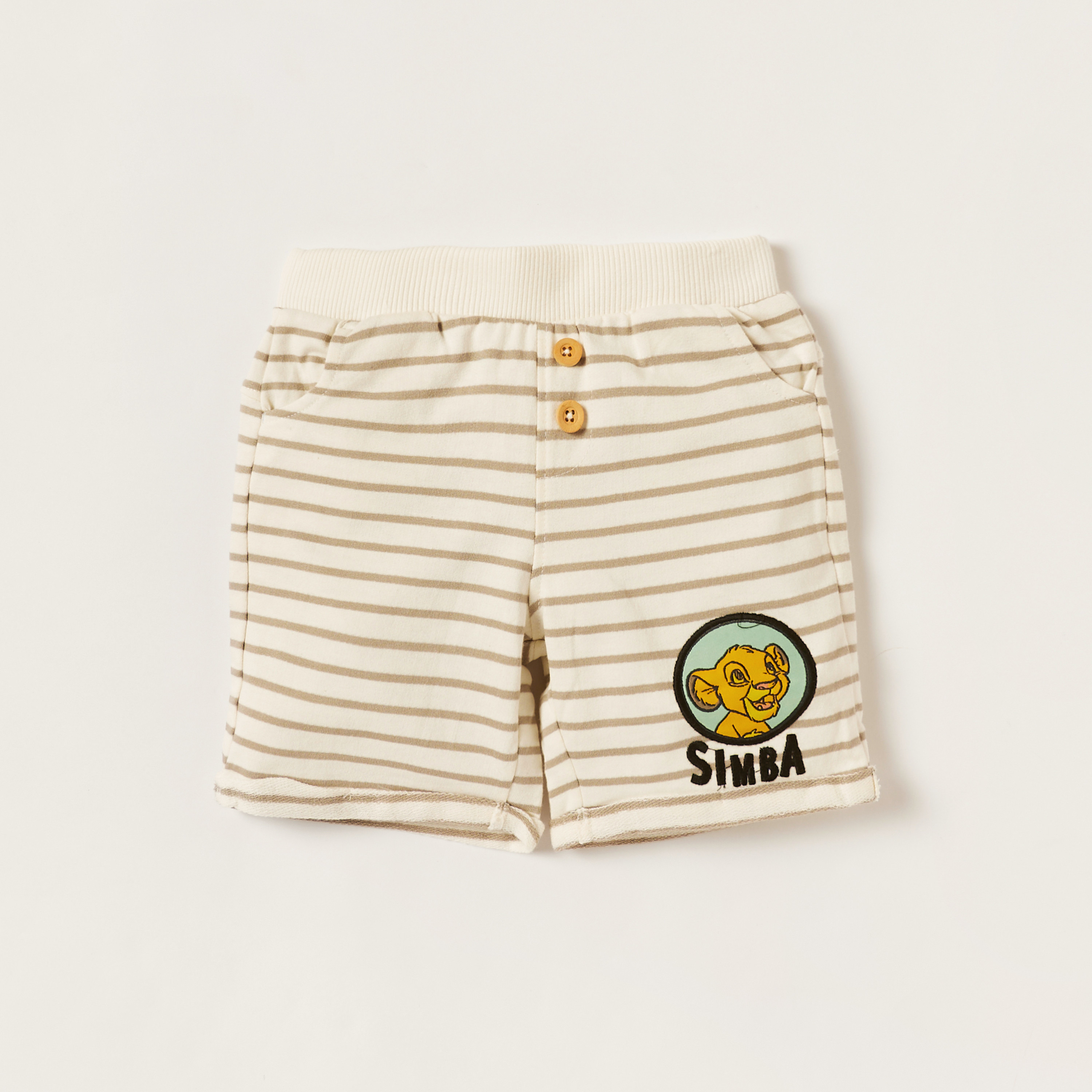 Disney Lion King Print T-shirt and Striped Shorts Set-baby-boys-clothing-setsandcoords-image-3