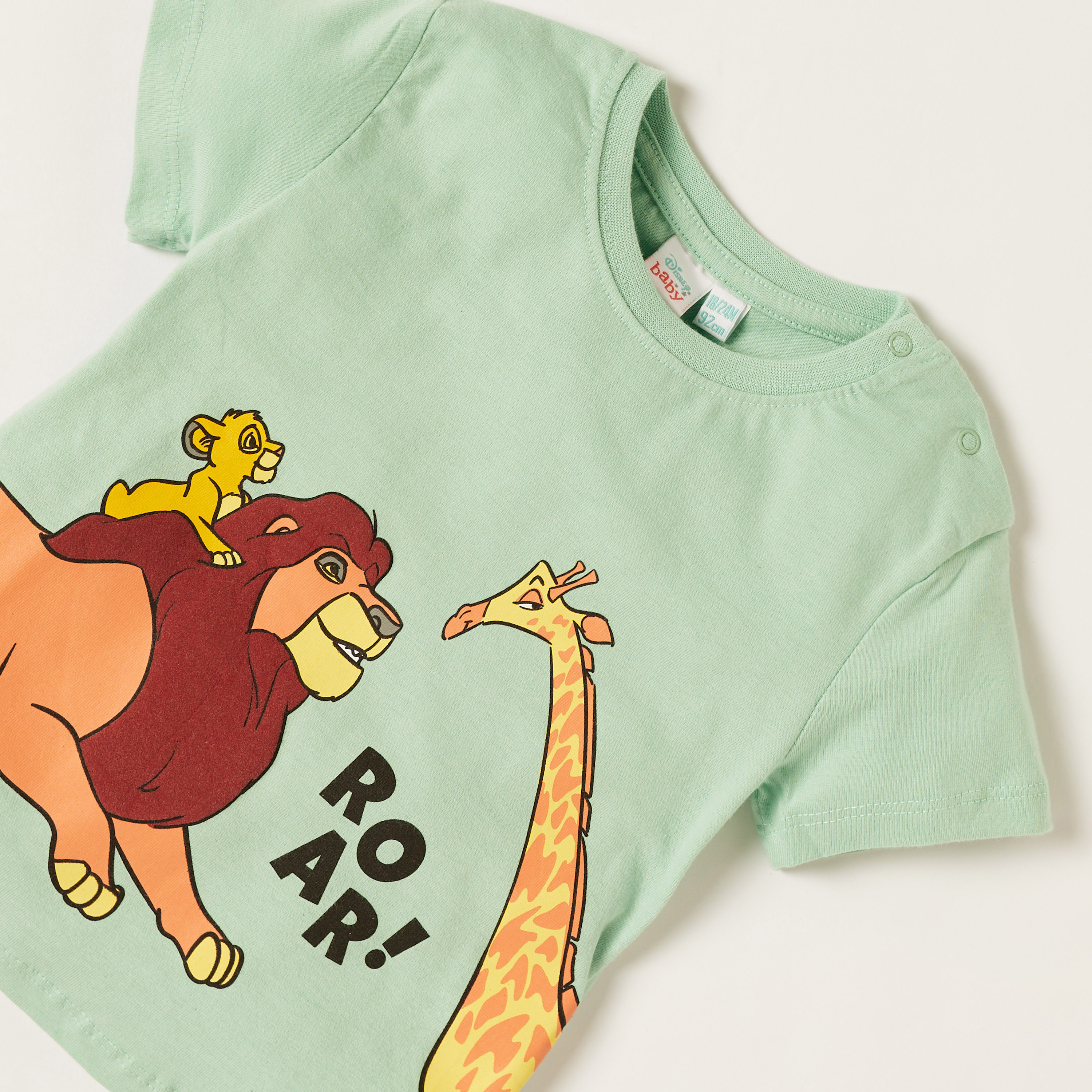 Disney Lion King Print T-shirt and Striped Shorts Set-baby-boys-clothing-setsandcoords-image-4