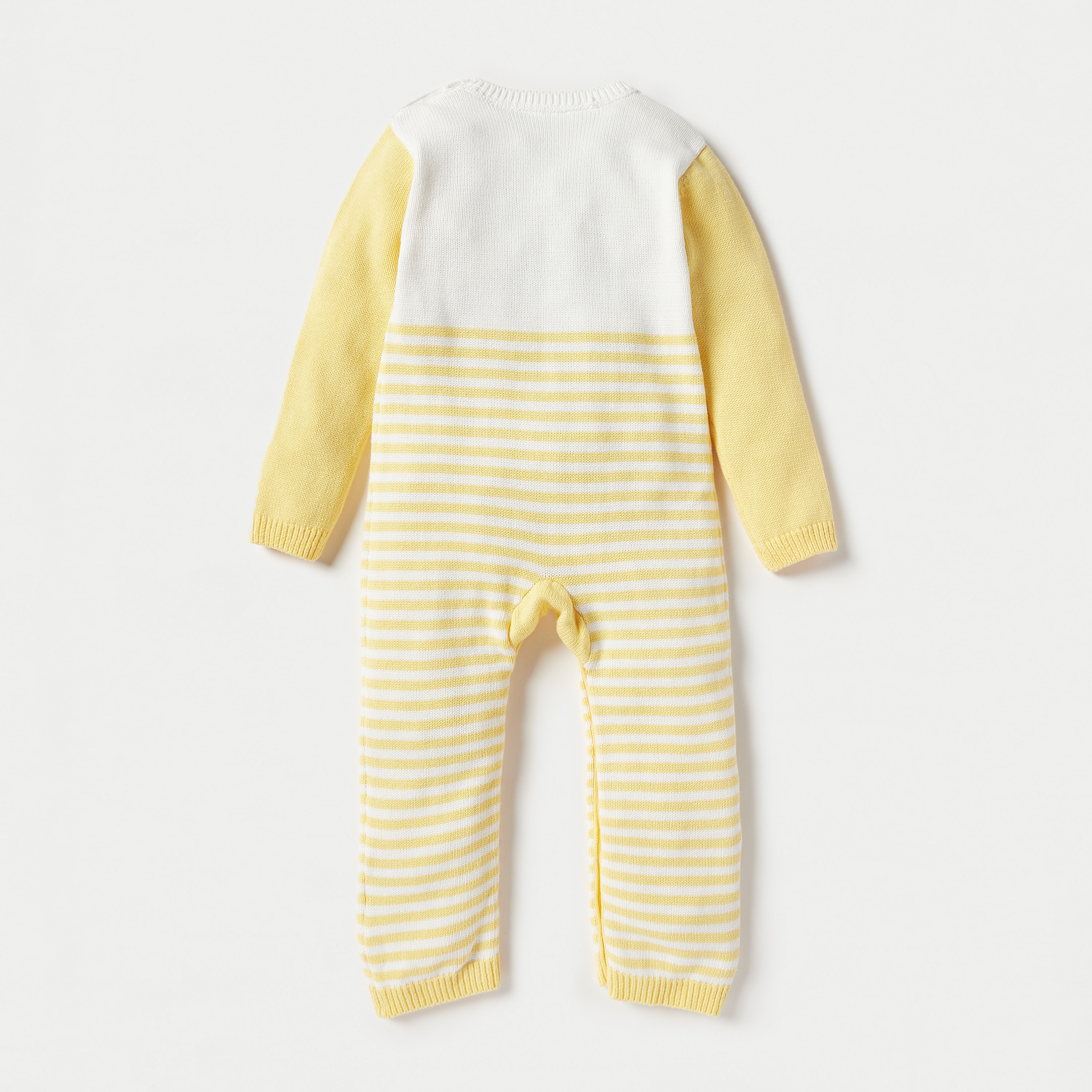 Winnie The Pooh Applique Detail Sleepsuit with Long Sleeves-baby-boys-clothing-winterwear-rompers-image-4