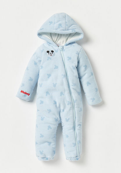 Disney Mickey Mouse Print Padded Coverall with Hood