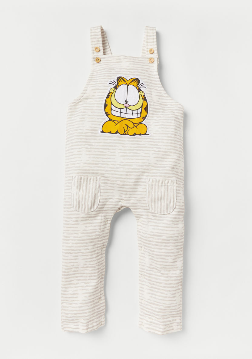 Garfield Print T-shirt and Dungaree Set-Clothes Sets-image-2