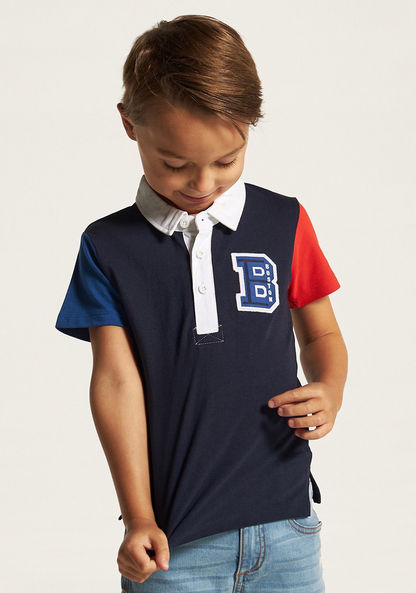 Juniors Polo T-shirt with Short Sleeves and Button Closure-T Shirts-image-1
