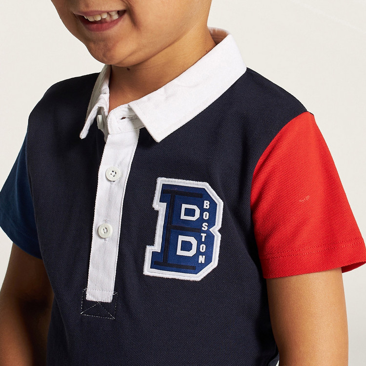 Juniors Polo T-shirt with Short Sleeves and Button Closure