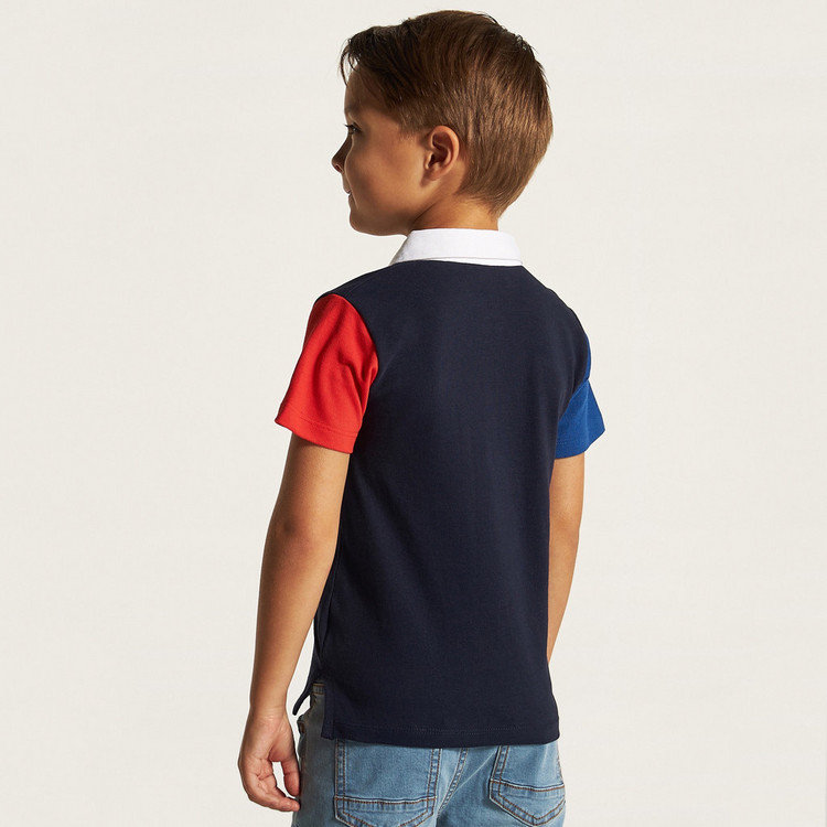 Juniors Polo T-shirt with Short Sleeves and Button Closure