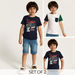 Juniors Assorted T-shirt with Crew Neck and Short Sleeves - Set of 2-T Shirts-thumbnailMobile-0