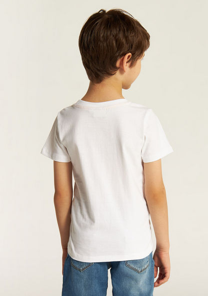 Juniors Dinosaur Print Crew Neck T-shirt with Short Sleeves - Set of 2-T Shirts-image-4