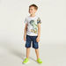 Juniors Dinosaur Print Crew Neck T-shirt with Short Sleeves - Set of 2-T Shirts-thumbnailMobile-2