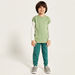 Juniors Panelled T-shirt with Long Sleeves and Kangaroo Pocket-T Shirts-thumbnail-0