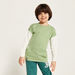 Juniors Panelled T-shirt with Long Sleeves and Kangaroo Pocket-T Shirts-thumbnailMobile-1