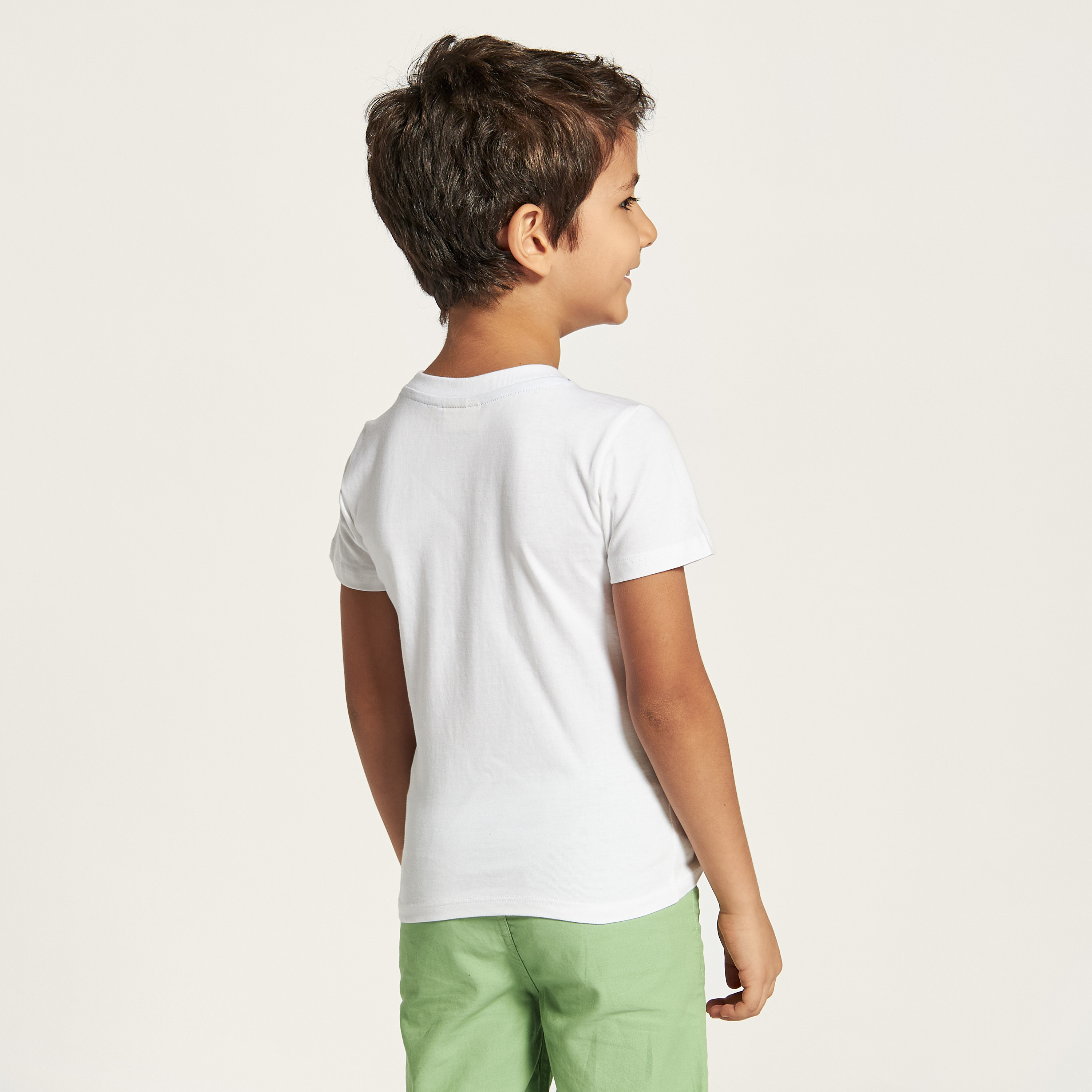 Juniors Slogan Print Crew Neck T-shirt with Short Sleeves-boys-clothing-tshirtsandpolos-image-4