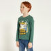 Juniors Graphic Print T-shirt with Round Neck and Long Sleeves-T Shirts-thumbnailMobile-1